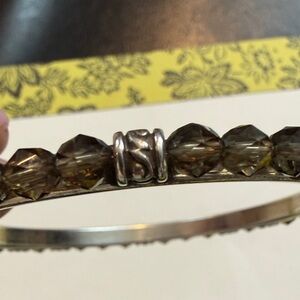 Brighton Silver and Brown Beaded Bracelet